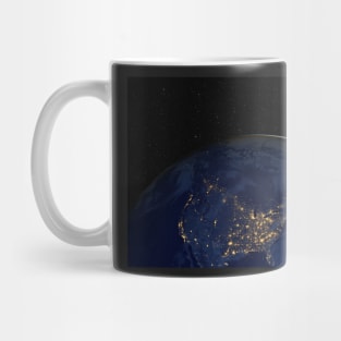 Planet Earth during the night against dark starry sky Mug